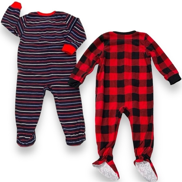 Set of 2 Carter’s One Piece Fleece Sleeper Pajamas Size 24M - Picture 2 of 6